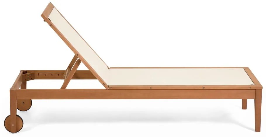 Beżowy drewniany regulowany leżak ogrodowy Caterin – Kave Home