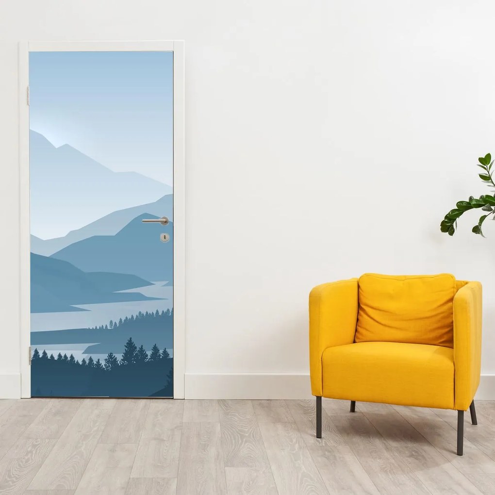 Fototapeta na drzwi - Góry w ujęciu graficznym (95x205cm)