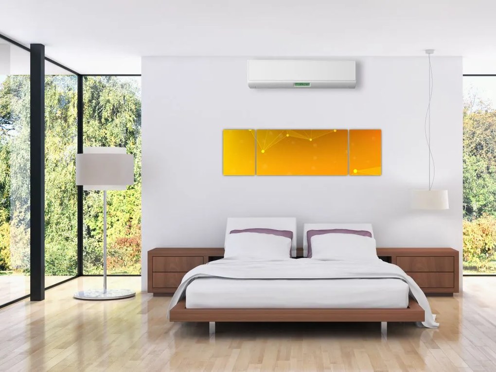 Abstrakcyjny żółty obraz (170x50 cm)