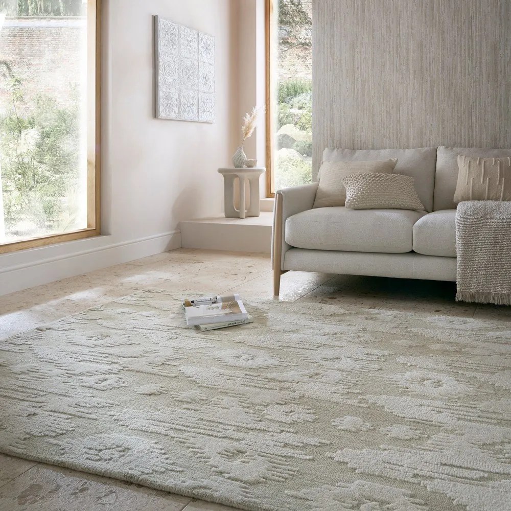 Beżowy wełniany dywan tkany ręcznie 200x290 cm Dion Ikat – Flair Rugs