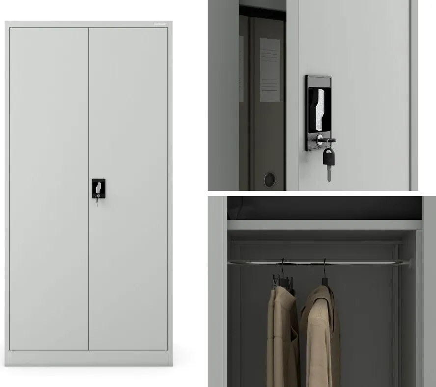 Socjalna szafa ubraniowa Dawid 90x45x185 cm szara