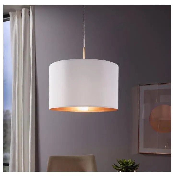 Eglo 78695 - Lampa wisząca PASTERI 1xE27/60W/230V biała