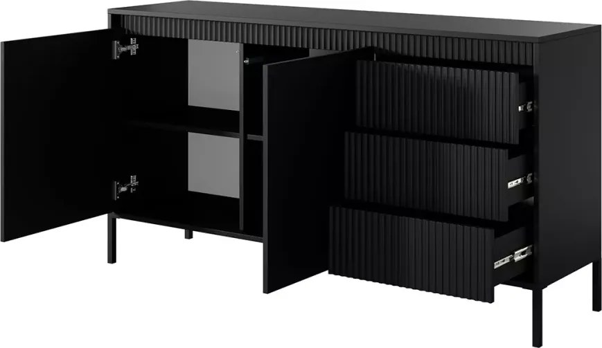 Komoda Ombo II z 3 szufladami i 2 szafkami – w dwóch szerokościach do wyboru 153 lub 187 cm