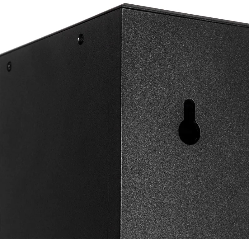 Lampa ścienna zewnętrzna czarna z możliwością ściemniania i czujnikiem na panel słoneczny - Charlotte