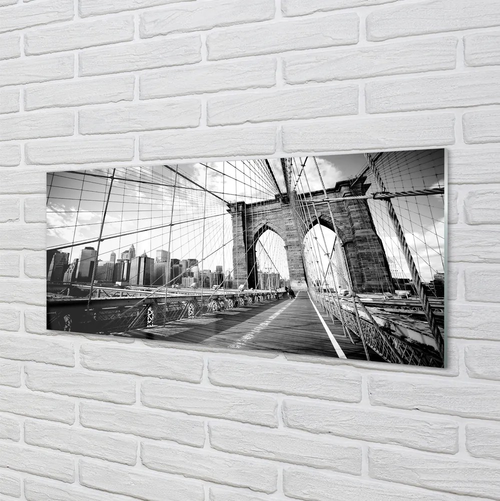 Panel szklany do Kuchni Most na Tle Wieżowców
