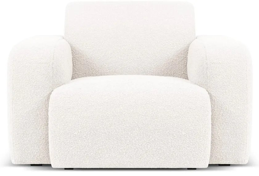 Biały fotel z materiału bouclé Molino – Micadoni Home