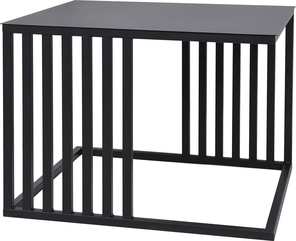 Kwadratowy Stolik Czarny Kawowy W Stylu Loft E5-N11
