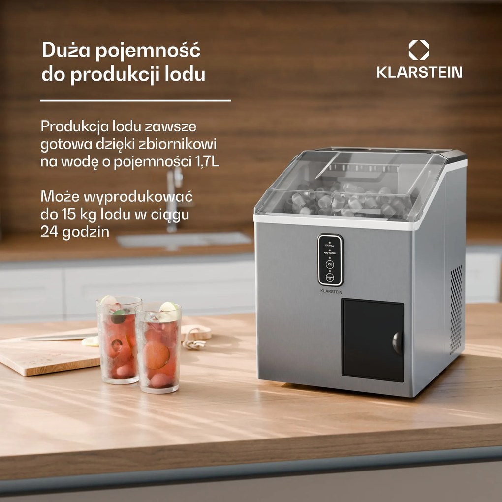 Klarstein Bullet Ice kostkarka do lodu, 15 kg lodu dziennie