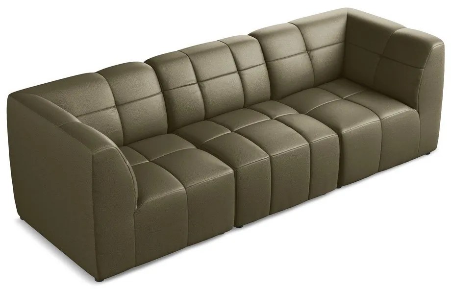 Sofa z imitacji skóry w kolorze khaki 255 cm Aloha – Makamii