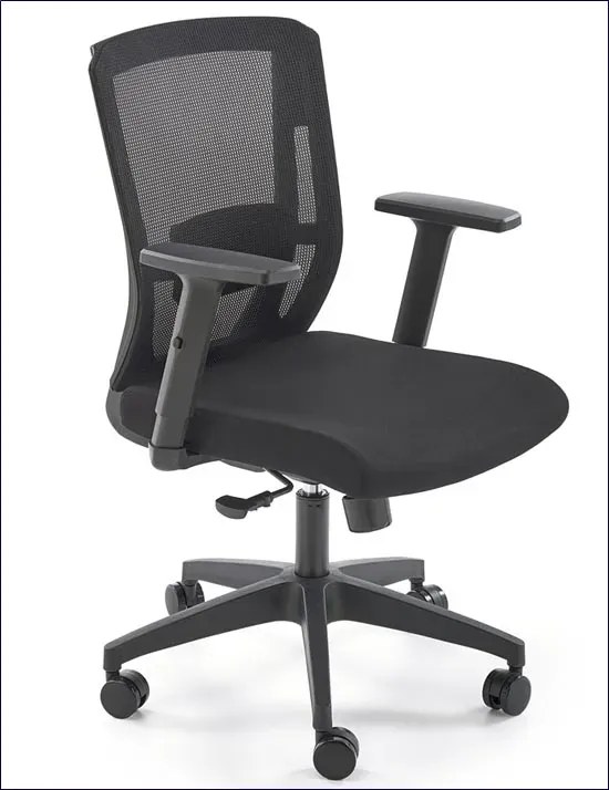 Ergonomiczny czarny obrotowy fotel z regulacją podłokietników Z2-Z18