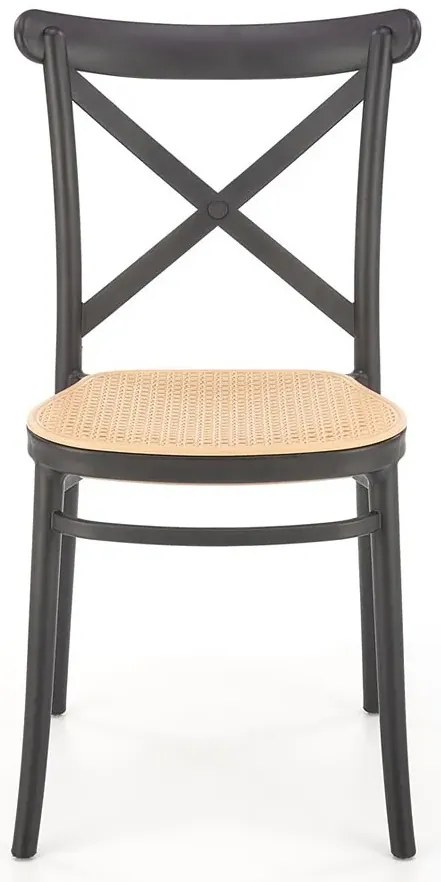 Plecione brązowo - czarne krzesło boho B2-W03