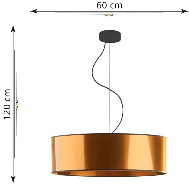 Miedziany okrągły żyrandol w stylu glamour 60 cm - EX856-Hewa