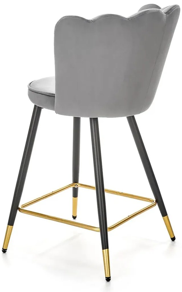 Szary nowoczesny welurowy hoker glamour S1-H05