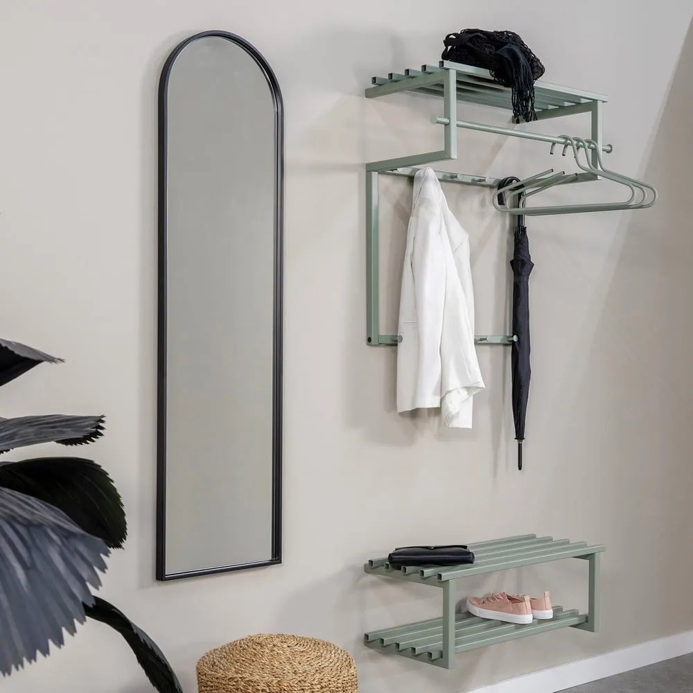 Szarozielony metalowy wieszak ścienny z półką 76 cm Rizzoli – Spinder Design