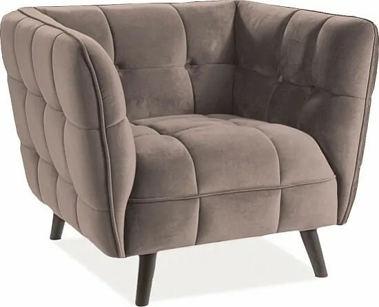Fotel do salonu CASTELLO VELVET 1 beżowy