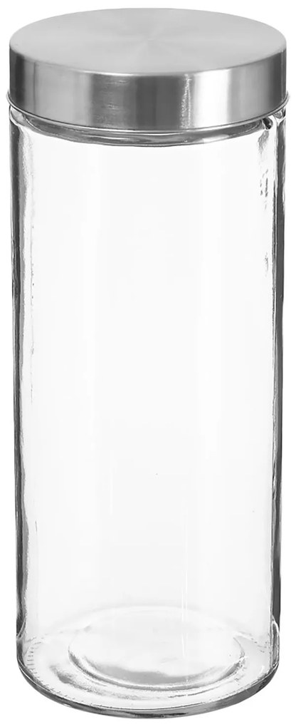 Pojemnik na żywność szklany z pokrywą ze stali nierdzewnej, 2000 ml