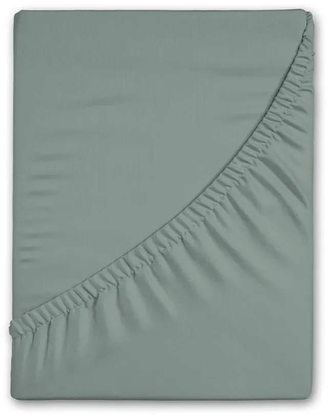 Zielone flanelowe prześcieradło z gumką 180x200 cm – Good Morning