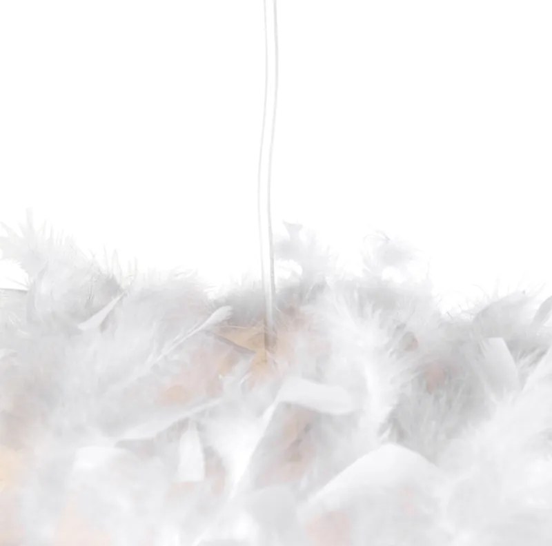 Rustykalna lampa wisząca biała - Feather
