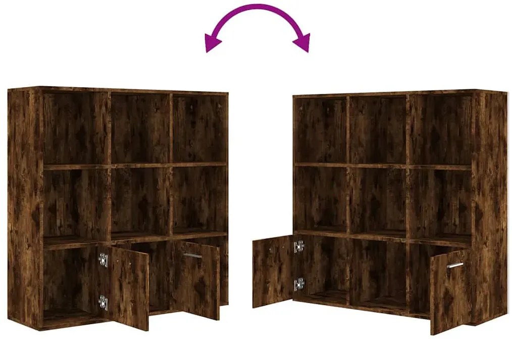 Kwadratowy otwarty regał przydymiony dąb Z4-B83