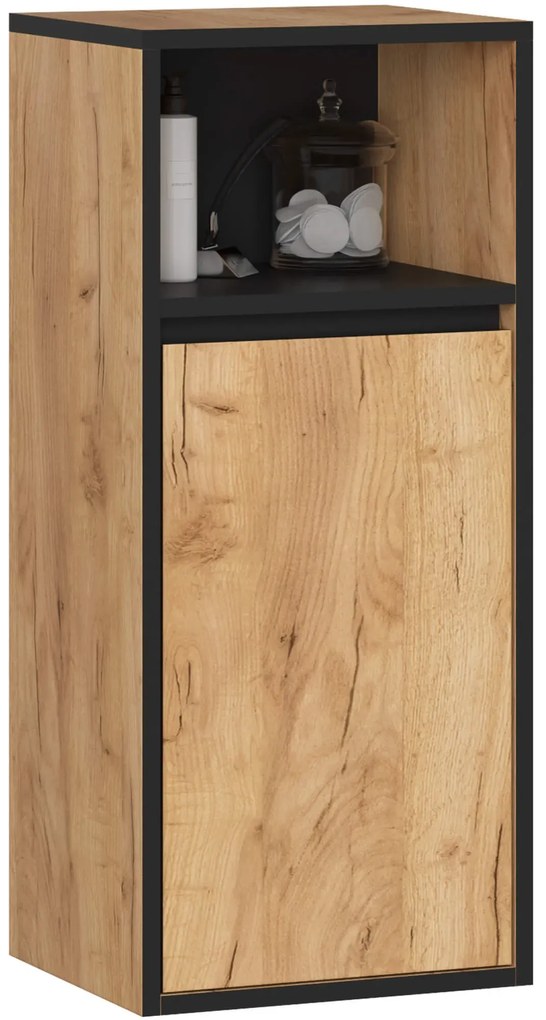 Zestaw mebli łazienkowych dąb craft + czarny C3-D44