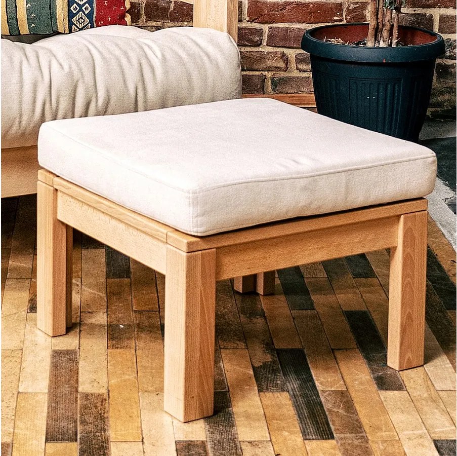 Pufa stolik 51x51x38 cm Kremowa Meksyk