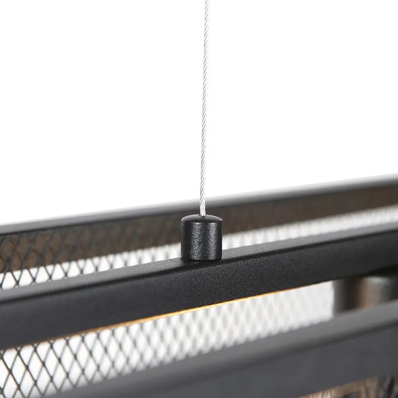 Inteligentna przemysłowa lampa wisząca czarna z 4 żarówkami WiFi A60 - Cage Wire