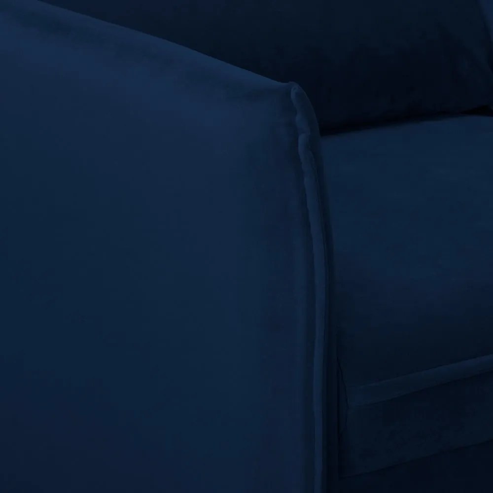 Ciemnoniebieska aksamitna sofa 138 cm Juli – Ropez