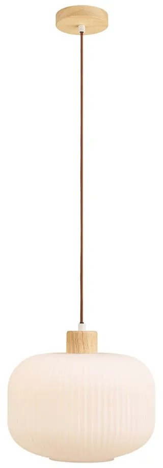 Biała lampa wisząca ze szklanym kloszem ø 30 cm Argalo – House Nordic