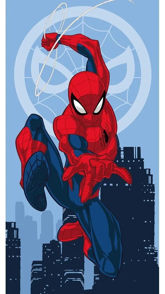 Czerwony/niebieski bawełniany ręcznik dziecięcy 70x140 cm Spider-man "Jump" – Jerry Fabrics