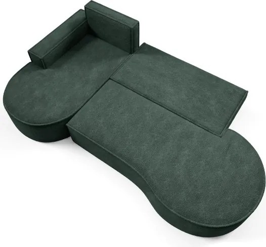 Narożnik MOLLY Lewostronny z funkcją spania, wolnostojący tkanina ABRIAMO 09 Zielony