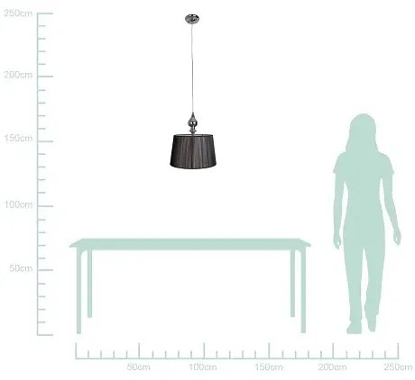 Czarna lampa wisząca z nitkowym abażurem - 24X połysk V160 F3-H10