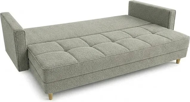 Sofa z Funkcją Spania LONAR Szara Boucle Japandi