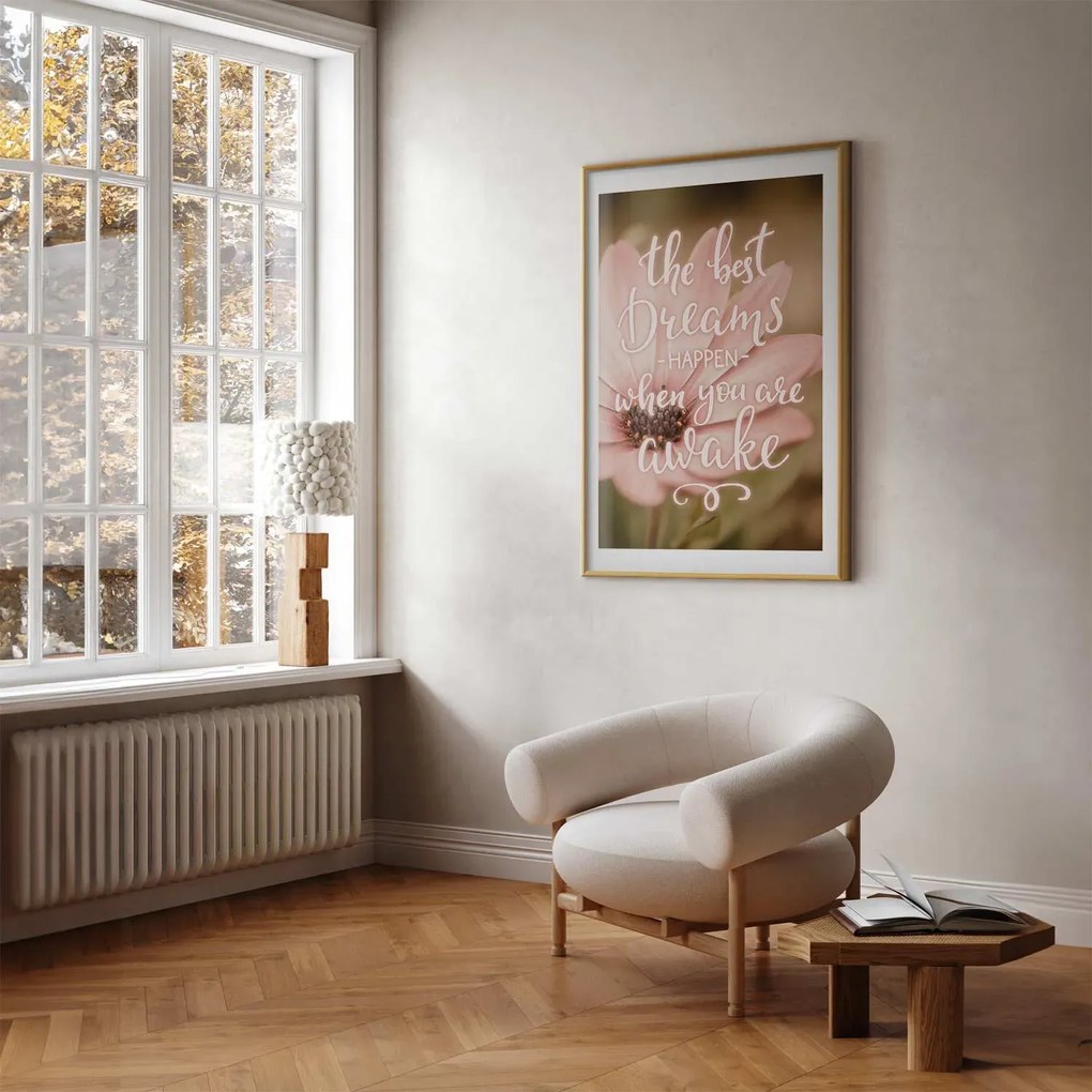 Plakat Best dreams 29,7x42 cm z ramą złotą z marginesem ARTGEIST B
