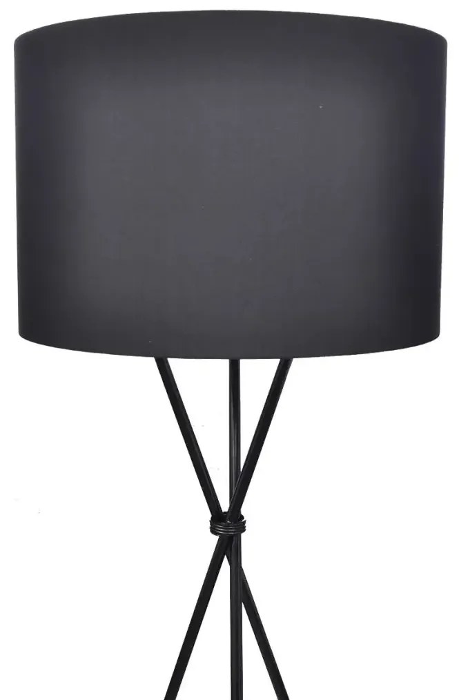 Czarna okrągła stojąca lampa podłogowa z włącznikiem - EX02 D7-G47