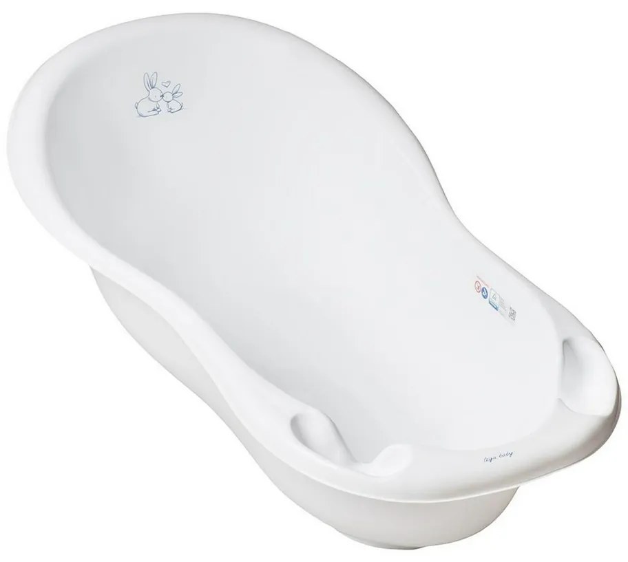 Tega Wanienka dziecięca z odpływem Lux Bunny biały, 102 cm