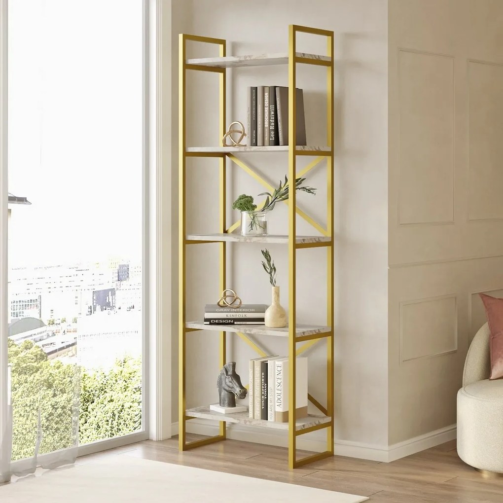 Regał Vento Marble and Gold, S