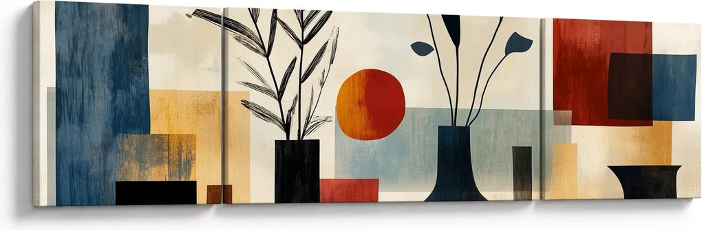 Obraz - Kubistyczne wazony (170x50 cm)