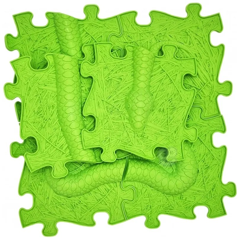 Woopie mata sensoryczna ortopedyczna puzzle wąż zielony 6 el.