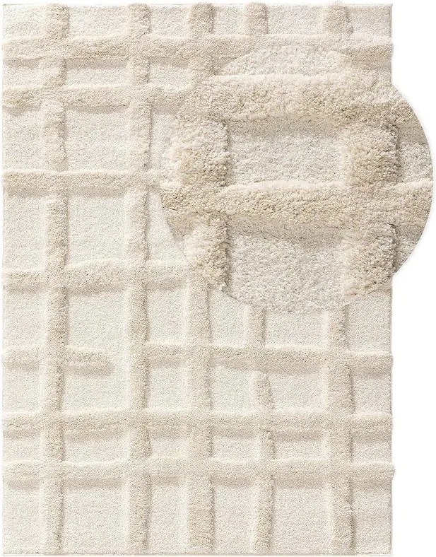 Miękki dywan do salonu w jasnym odcieniu Tibo