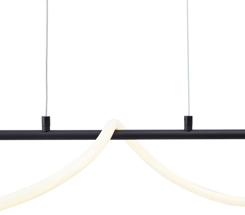Nowoczesna lampa wisząca czarna z wbudowaną diodą LED z 3-stopniową regulacją ściemniania - Twirl Nowoczesny Oswietlenie wewnetrzne