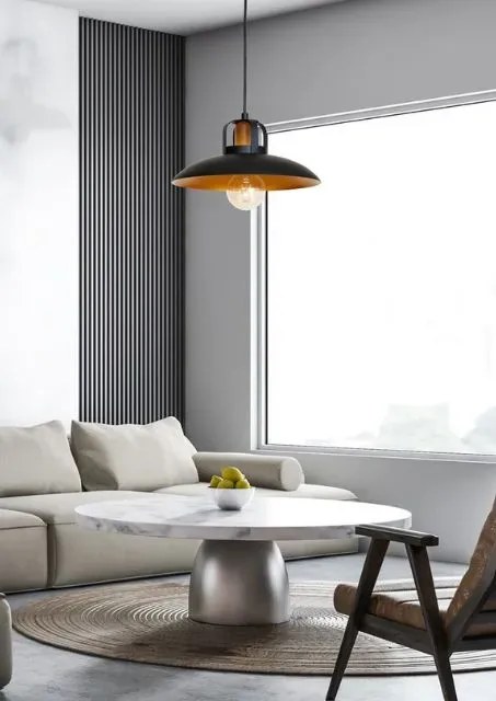 Czarna lampa wisząca z metalu - K483-Ramona