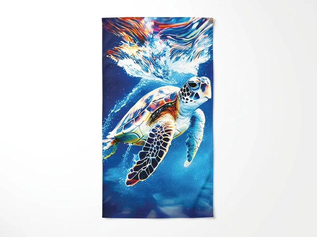 Szybkoschnący ręcznik plażowy XXL CHELONIA niebieski 150 x 210 cm, 100% mikrofibra