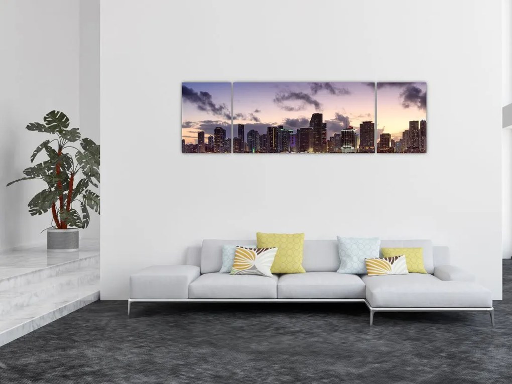 Obraz - wieżowce dużego miasta (170x50 cm)