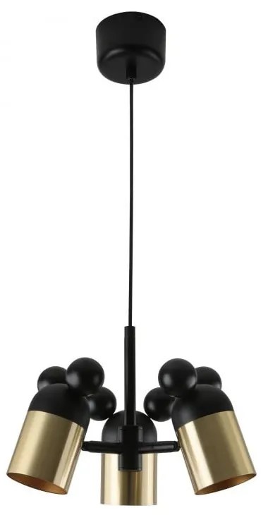 Lampa wisząca w czarno-złotym kolorze z metalowym kloszem Mouse II – GTV