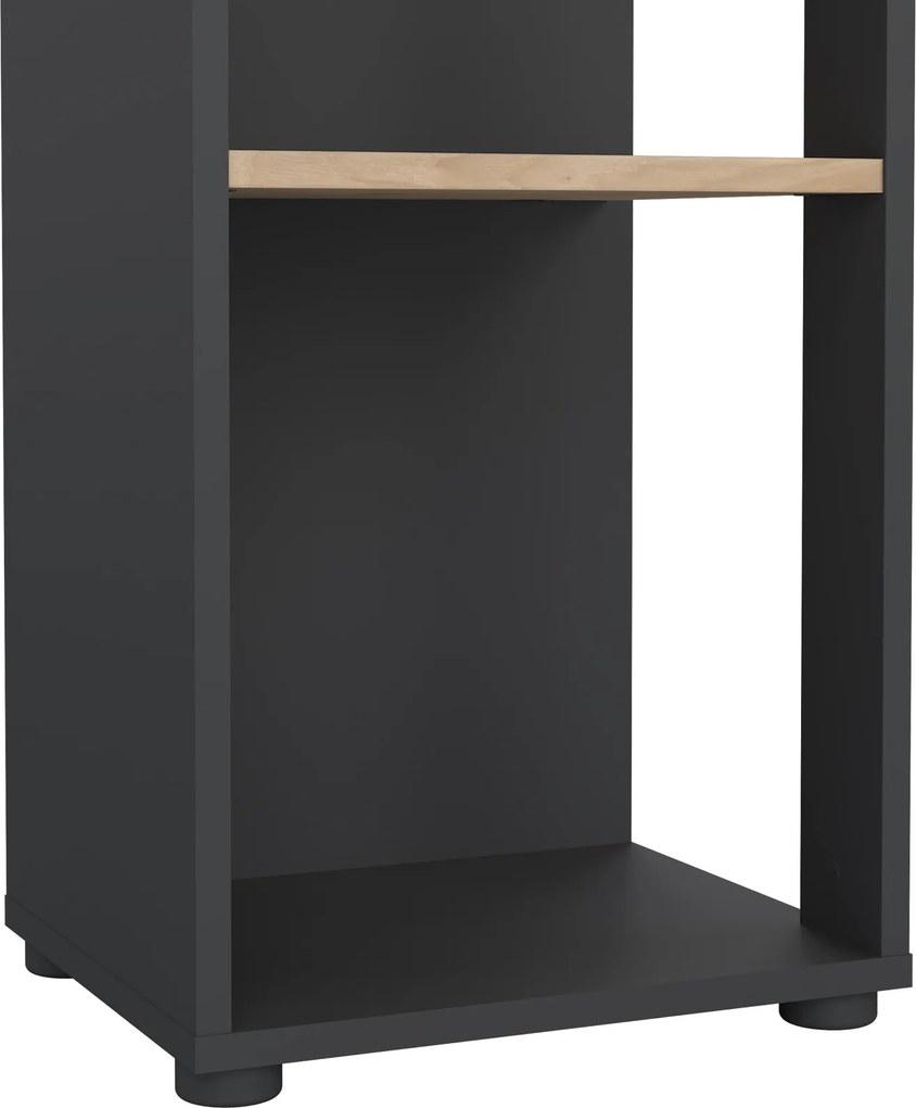 Wąski regał biurowy słupek 4 półki Sign 40 jackson hickory/szary mat