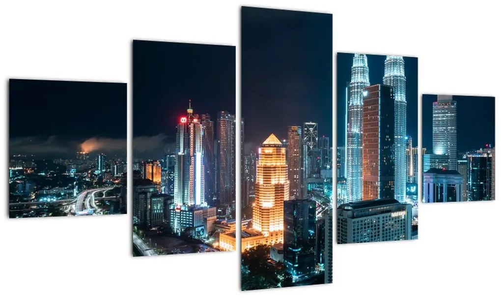 Obraz - Noc w Kuala Lumpur (125x70 cm)