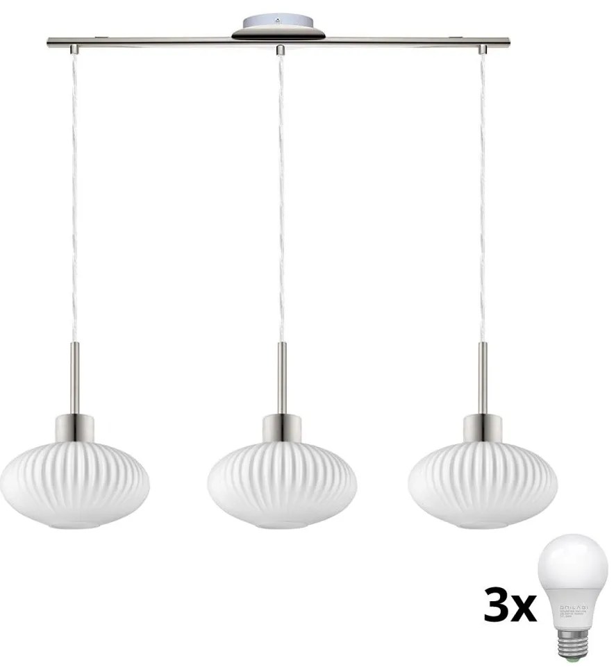 LED żyrandol na lince HARMA 3xE27/60W/230V matowy chrom/biały