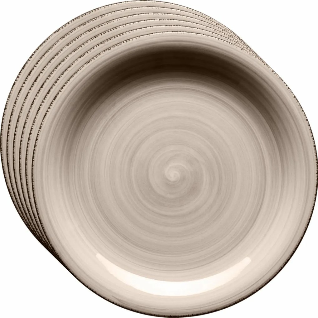 Mäser Zestaw 6 talerzy deserowych Bel Tempo 19,5 cm, taupe