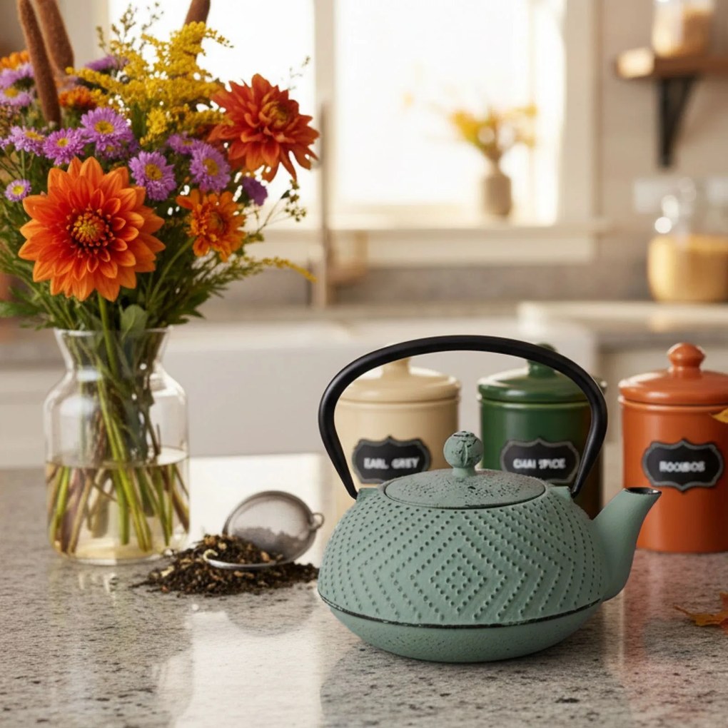 Czajnik żeliwny z zaparzaczem KAMIN, 900 ml