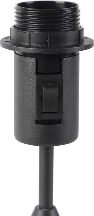 Lampa stołowa czarna z abażurem z lnu w kolorze szarym 35 cm regulowana - Parte